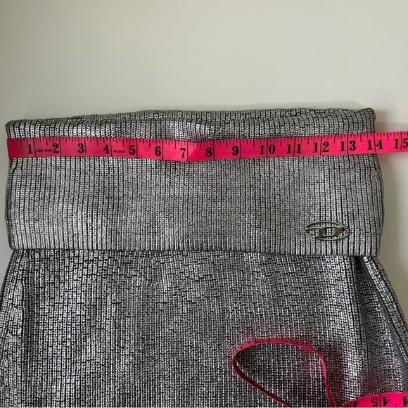 Diesel Silver Wool Knit M-Adhuette Skirt Size M - Picture 14 of 16